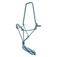 Fort Worth Rope Halter w/Lead - Turquoise/Black