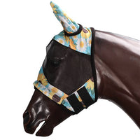 Kool Master Fly Mask w/Removeable Nose Cover - Sunflower Print