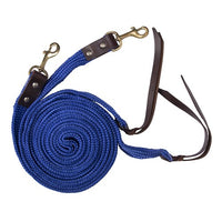 Texas-Tack Flat Poly Split Reins 8' - Blue