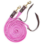 Texas-Tack Flat Poly Split Reins 8' - Pink