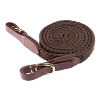 Cottonfields Roper Rein With Buckle Ends 7'6" / 2.28m - Brown